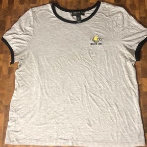 “I Need My Space” Gray Shirt w/ black collaring